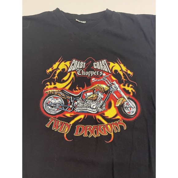 Vintage Coast 2 To Coast Choppers Twin Dragons Motorcycle T Shirt Sleeveless - Picture 3 of 15